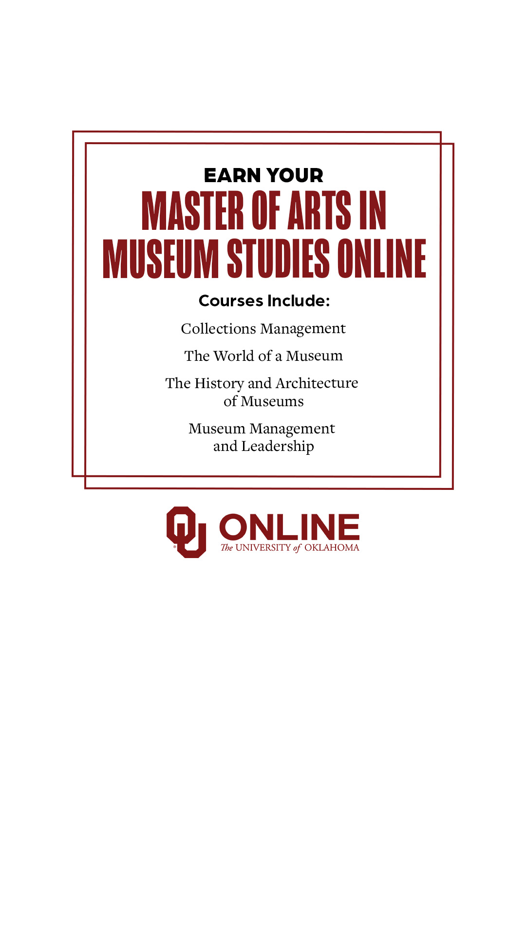 The University of Oklahoma Online Facebook ad