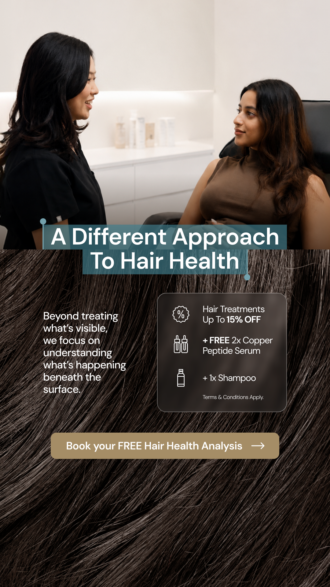 Hair and Skin Science Facebook ad from Aug 14, 2026