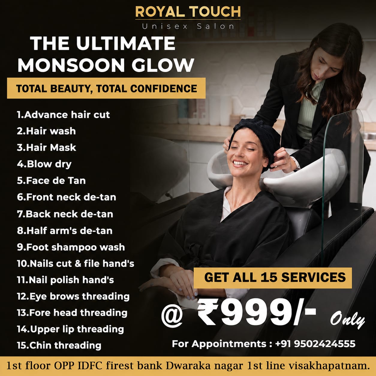 Royal Touch unisex salon Facebook ad