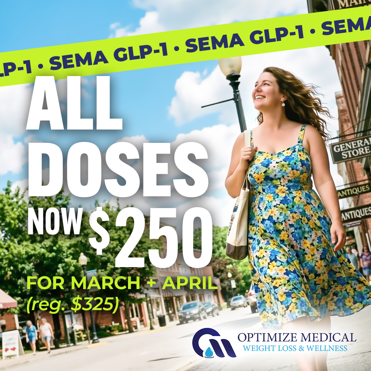 Optimize Medical Weight Loss & Wellness Facebook ad: GLP-1 Doses for Just $250!