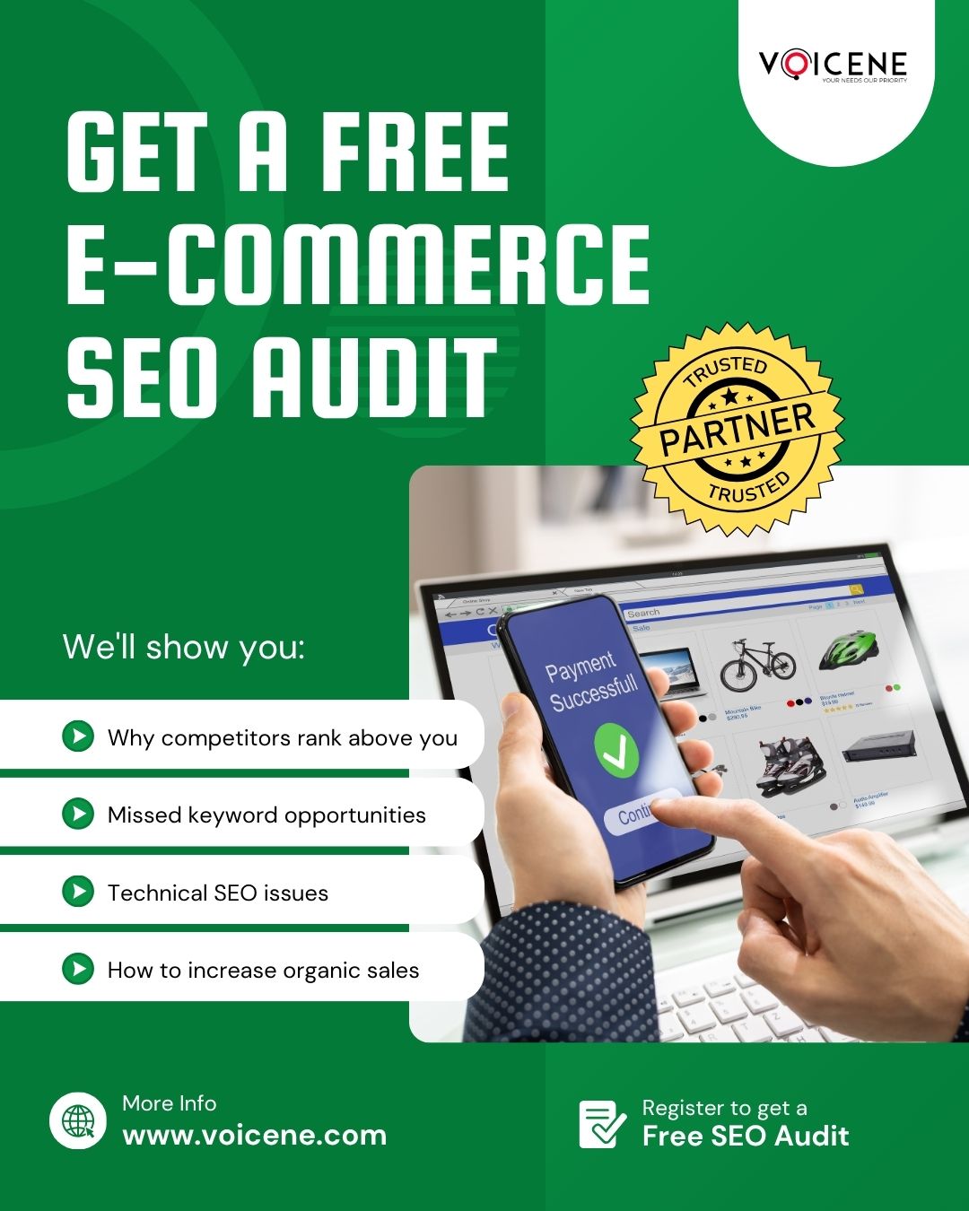 Voicene Technologies LLP Facebook ad: Get a free SEO audit and discover your…