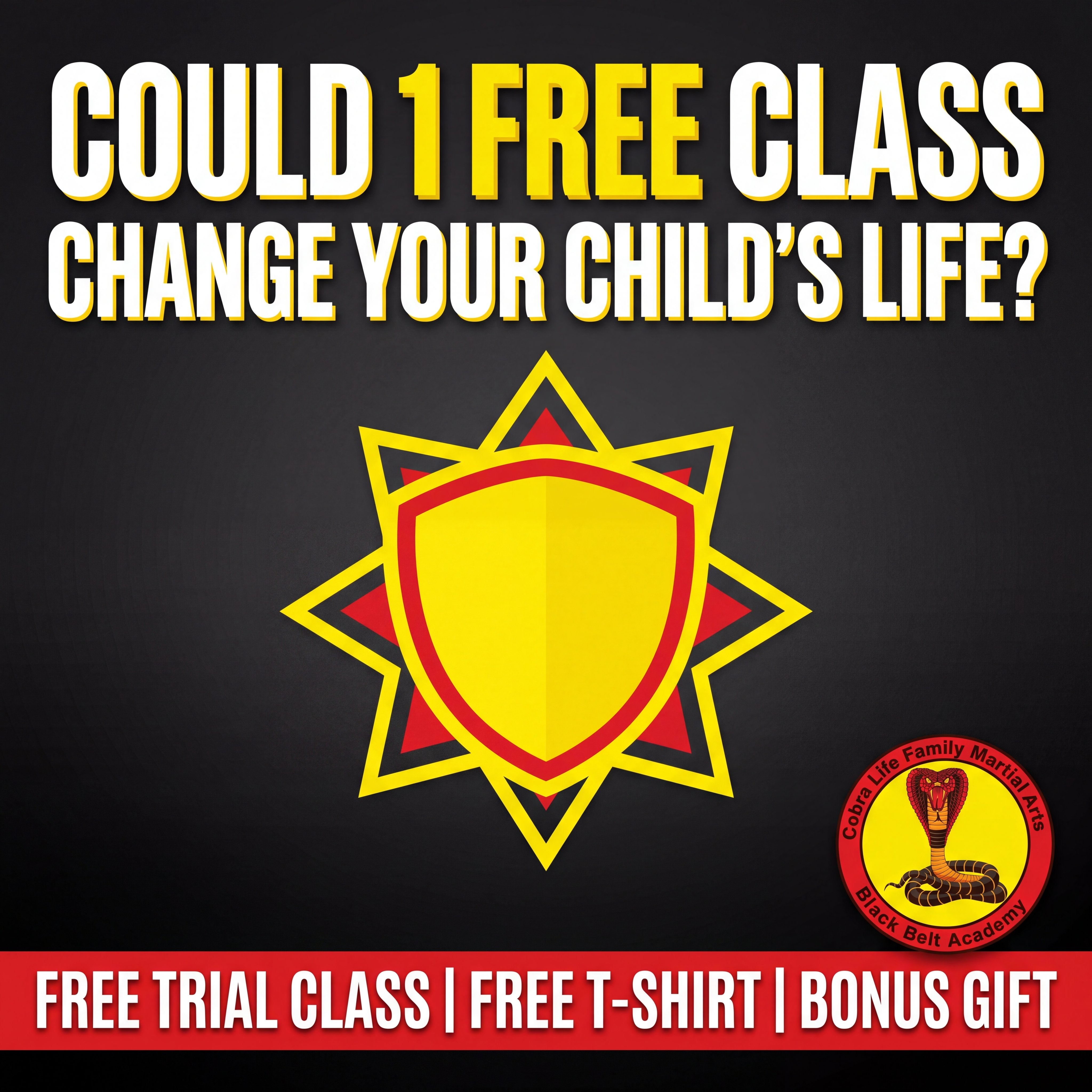 Cobra Life Family Martial Arts Black Belt Academy Facebook ad