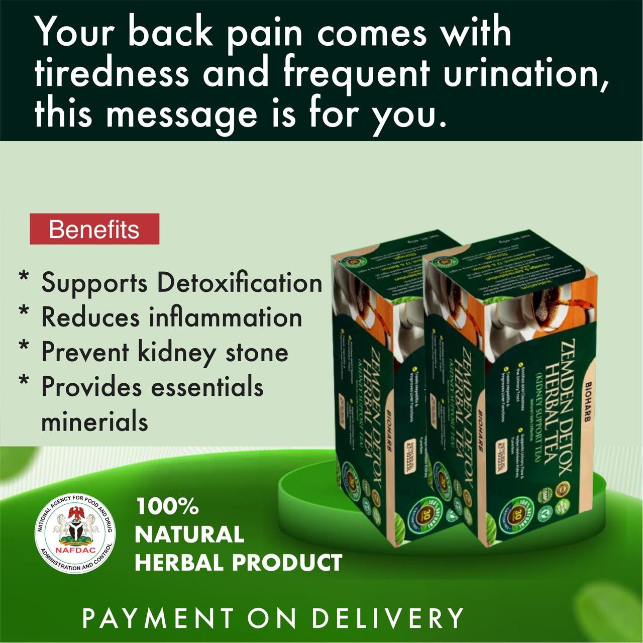 Herbal Kidney Tea Facebook ad: FREE DELIVERY AND PAYMENT ON DELIVERY