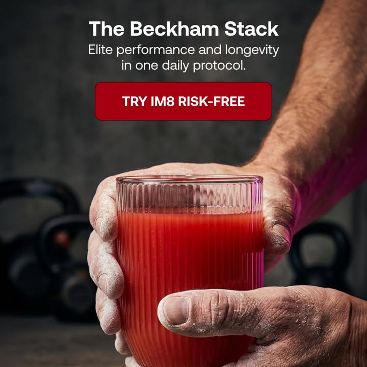 IM8 Global Facebook ad: The Beckham Stack: Nutrition Meets Longevity