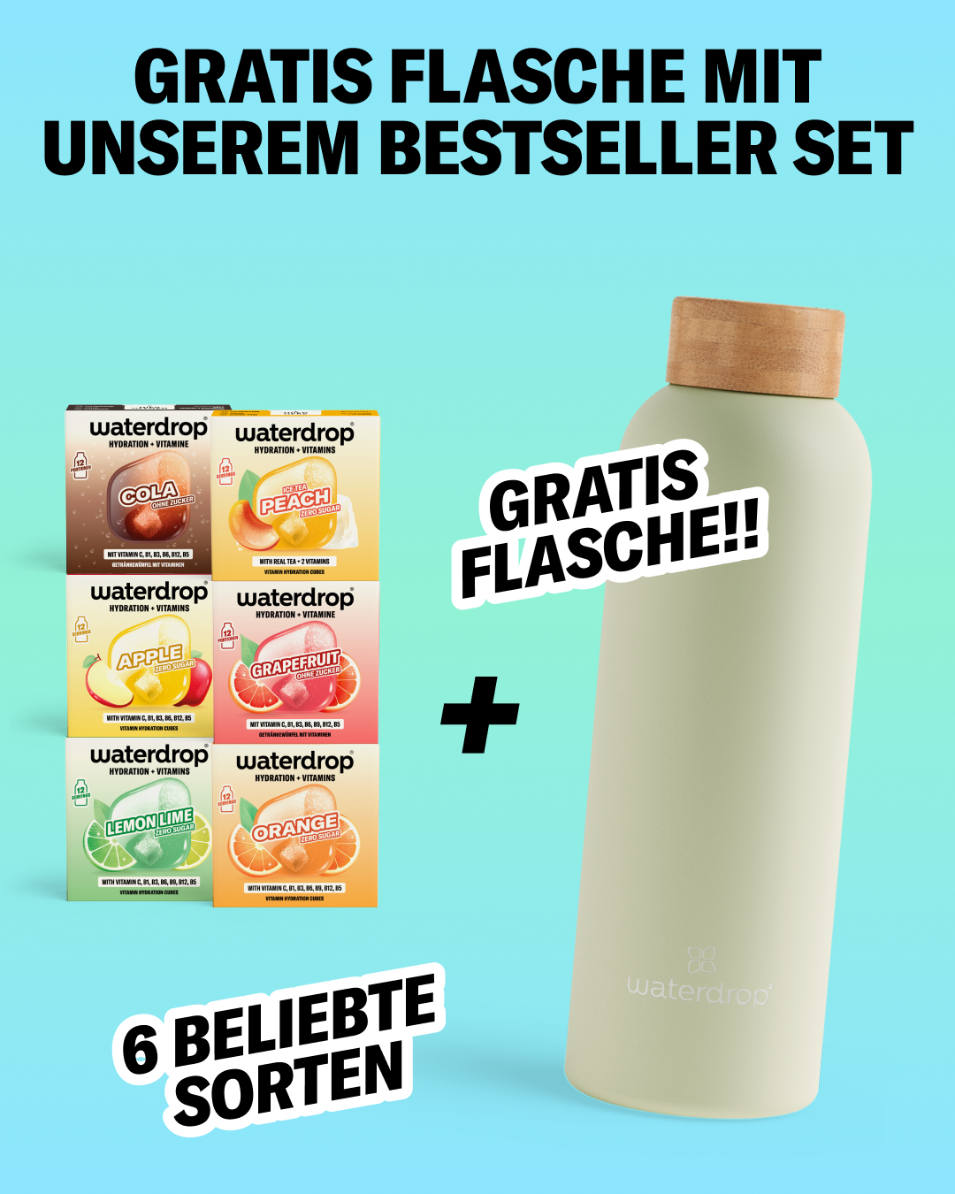 waterdrop Facebook ad: Wir haben Geburtstag, aber das Geschenk bekommst du!