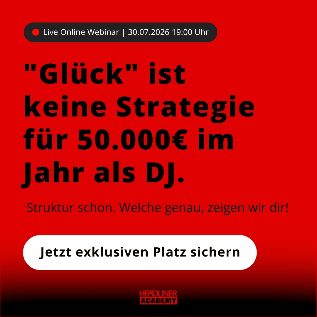 Headliner Academy Facebook ad: Warum viele DJs zu wenig verdienen