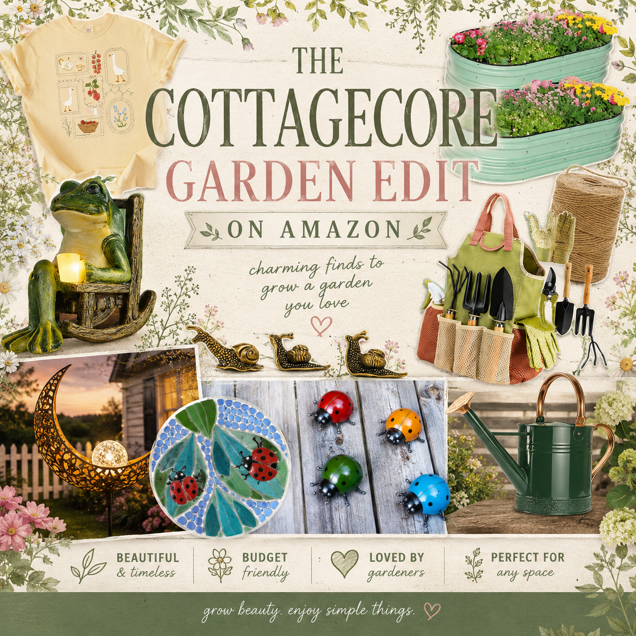 Hipmomshops Facebook ad: Cottagecore Garden Finds On Amazon