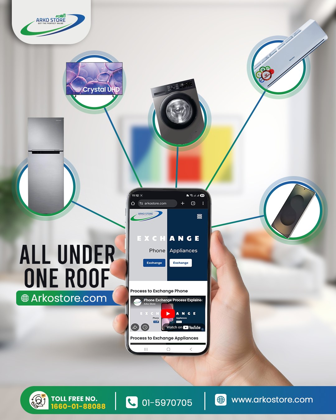 Arko Store Facebook ad: Everything you need, all under one roof-from TVs…