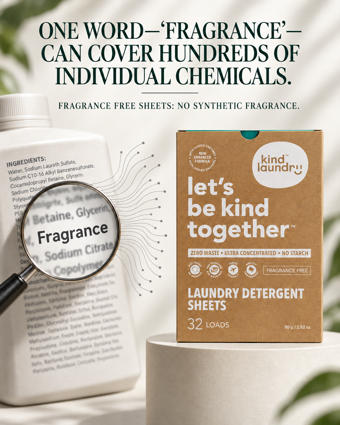 Kind Laundry Facebook ad: Fragrance is one word on an ingredient list. It can…