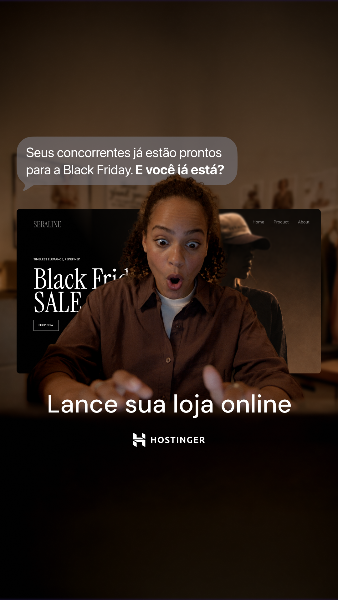Hostinger Facebook ad: Vem aí a Black Friday