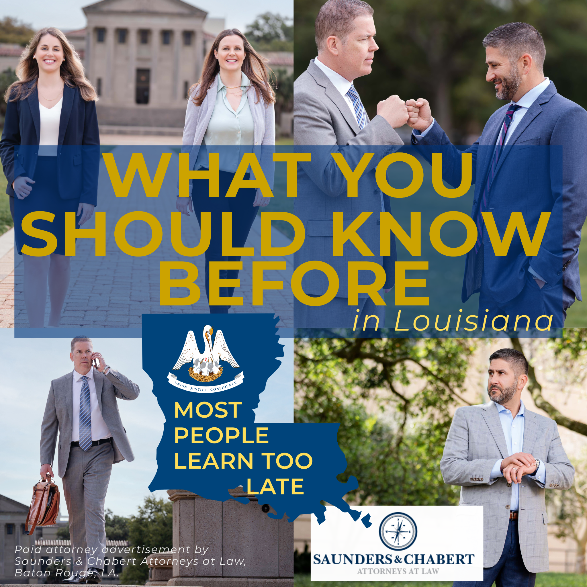 Saunders & Chabert Attorneys at Law Facebook ad: What You Should Know Before A Motor Vehicle Accident