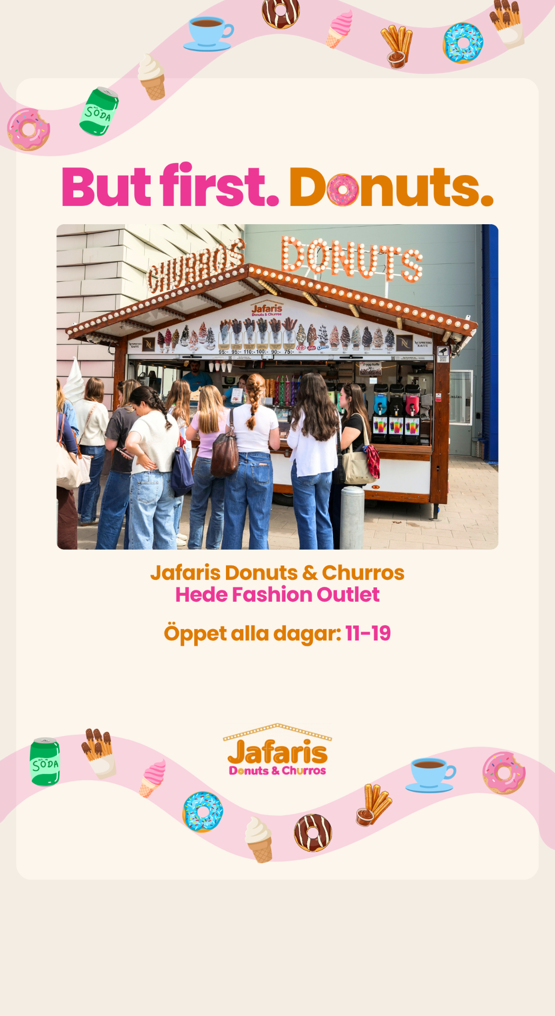 Jafaris Donuts & Churros Facebook ad: Jafaris Donuts, The Real Taste of Donuts
