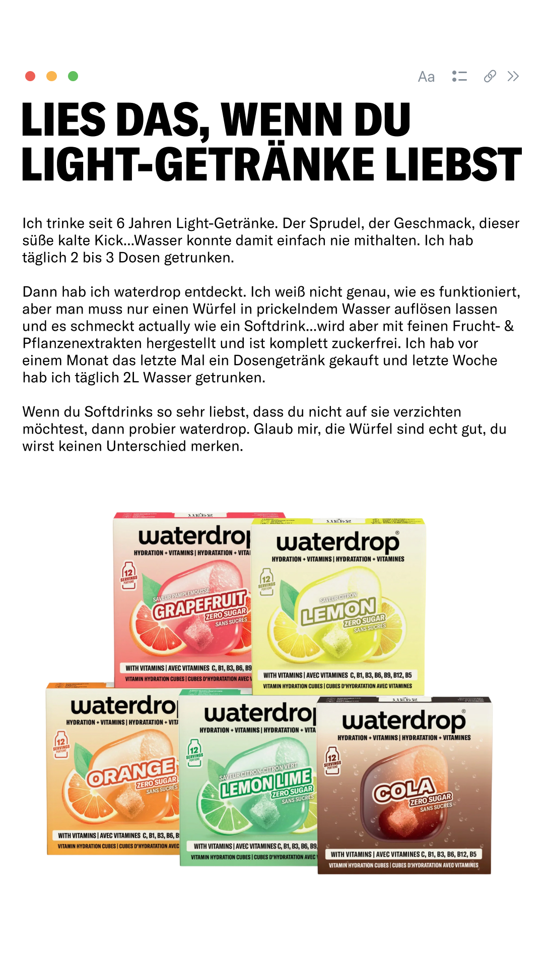waterdrop Facebook ad