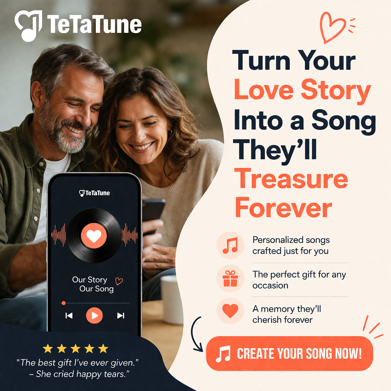 Tetatune - Customized Songs Facebook ad