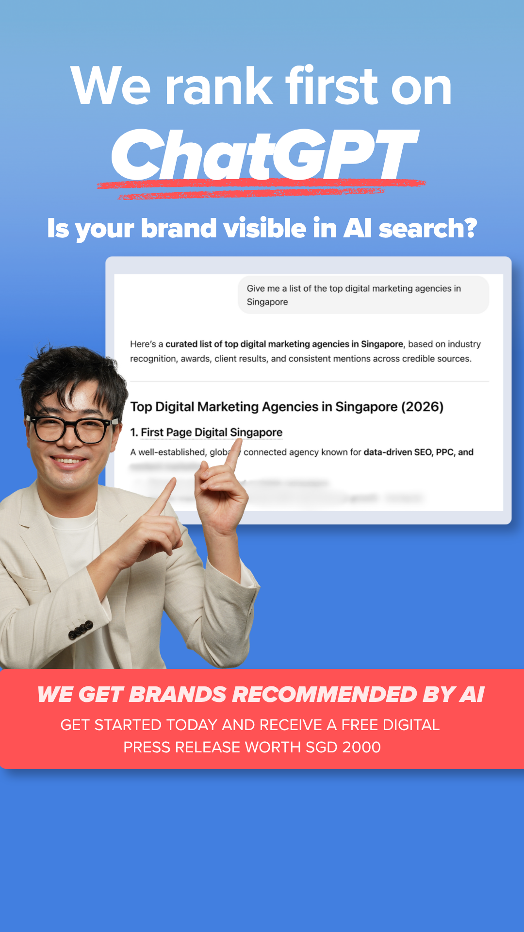 First Page Digital - Singapore Facebook ad from May 15, 2026
