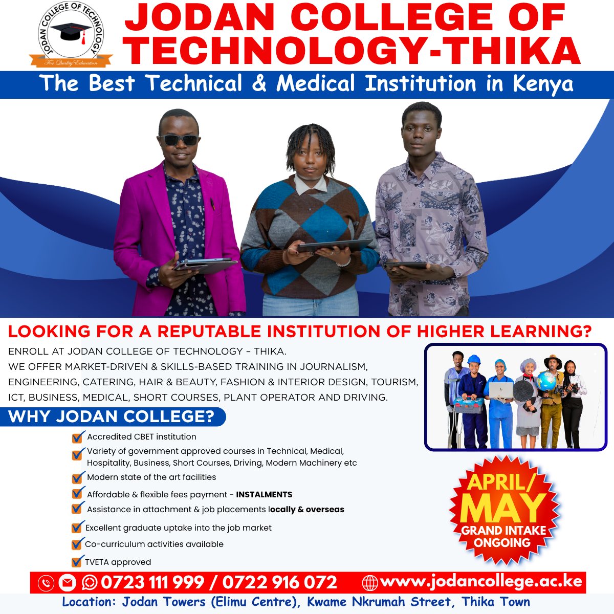 Jodan College of Technology-Thika Main Campus - Jodan Towers Facebook ad: 𝐋𝐎𝐎𝐊𝐈𝐍𝐆 𝐅𝐎𝐑 𝐀 𝐑𝐄𝐏𝐔𝐓𝐀𝐁𝐋𝐄…