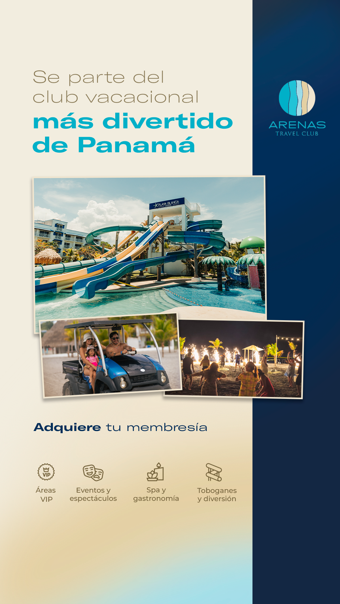 Arenas Travel Club Facebook ad from Sep 25, 2025