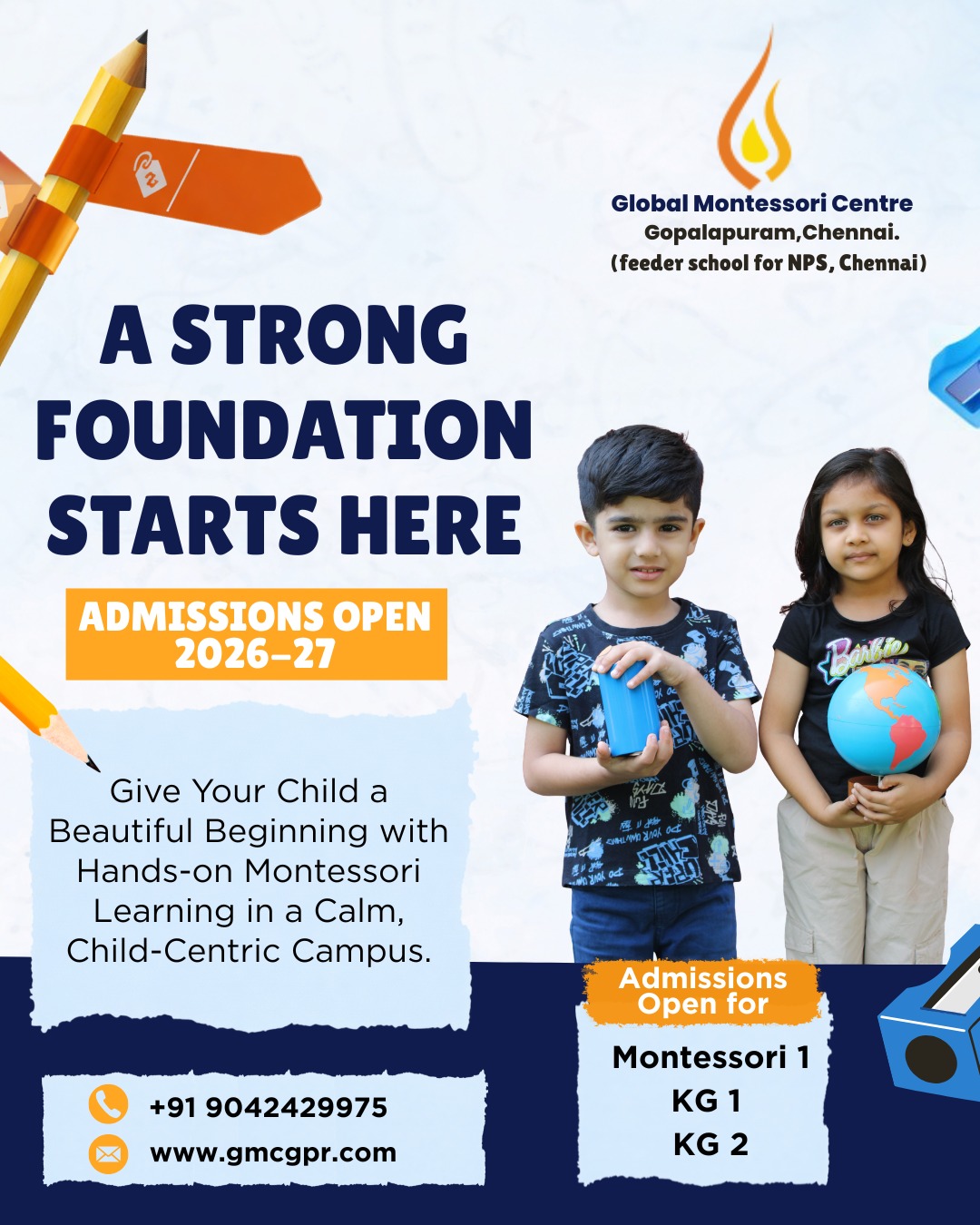 NPS Global Montessori Centre Facebook ad from Mar 9, 2026
