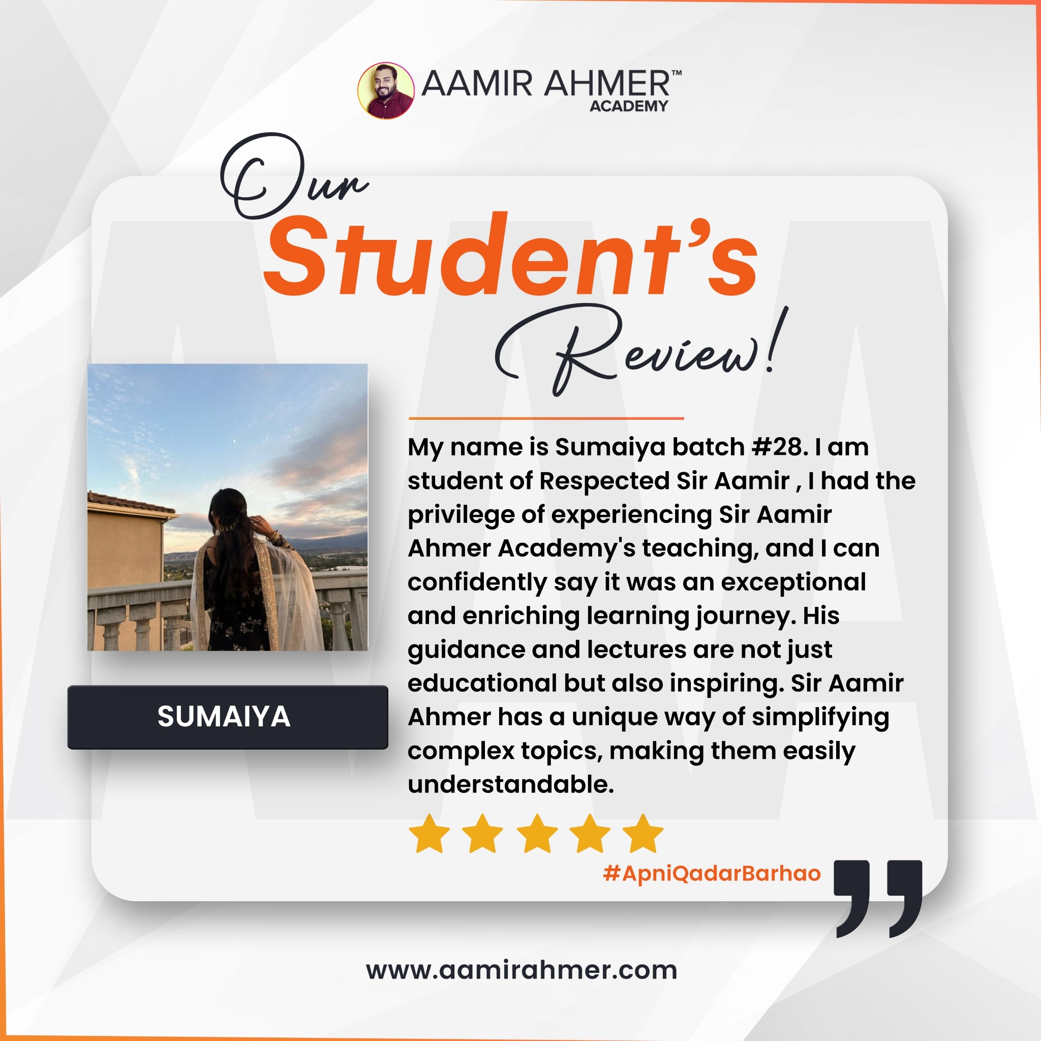 Aamir Ahmer Academy Facebook ad