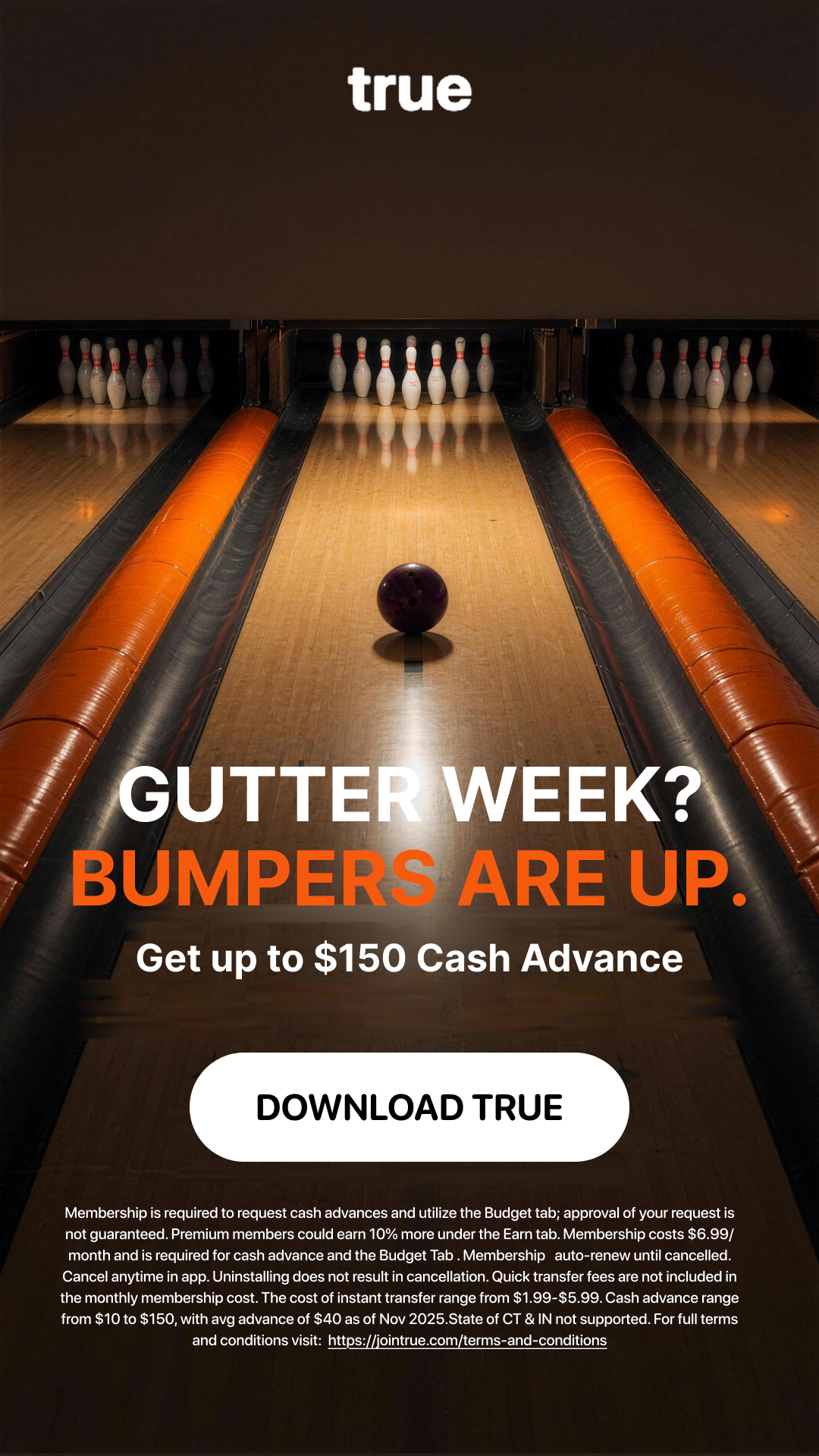 True Finance Facebook ad: Need Money Now!