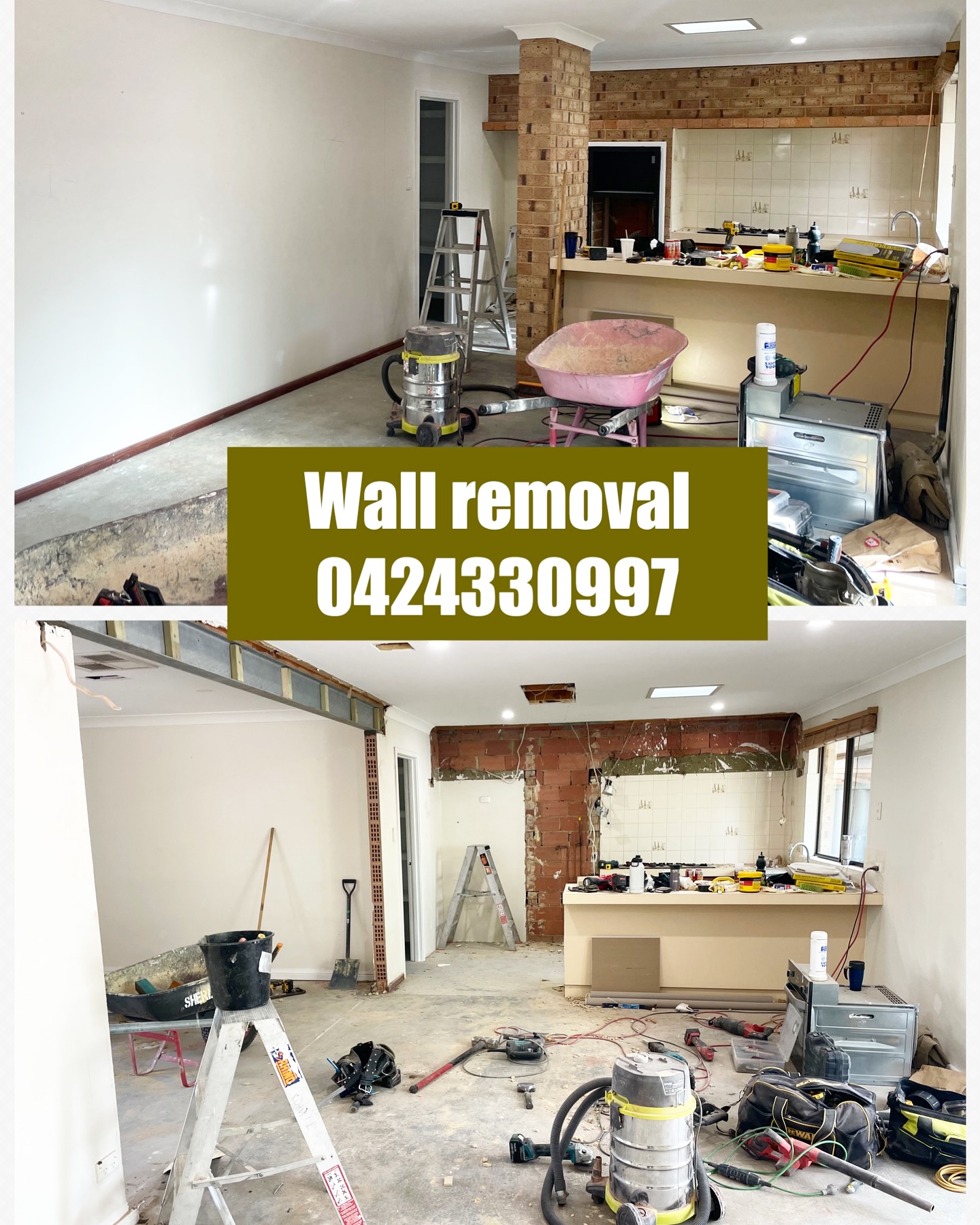 West Coast Wall Removals Facebook ad: The progress of this space!