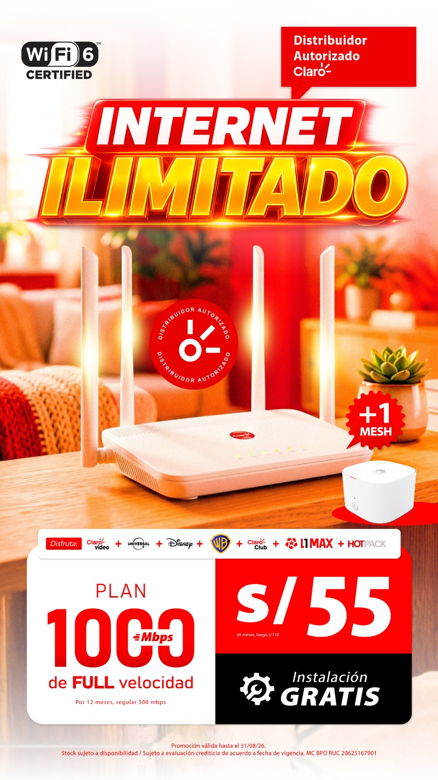 Internet Conexión Facebook ad: CAMBIA HOY A FIBRA ÓPTICA