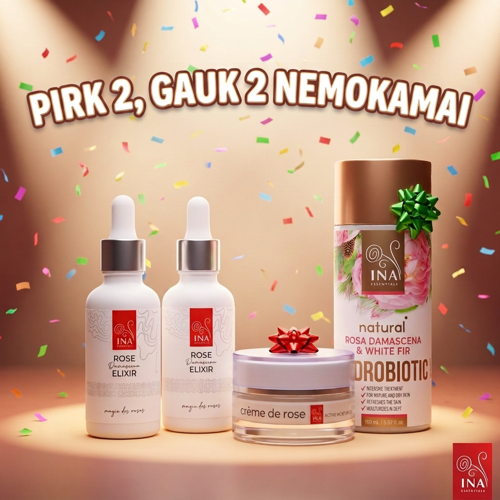 Organinė Kosmetika - InaEssentials.LT Facebook ad: Pirk 2 Rose Elixir serumus, kremas ir Hydrobiotic dovanų