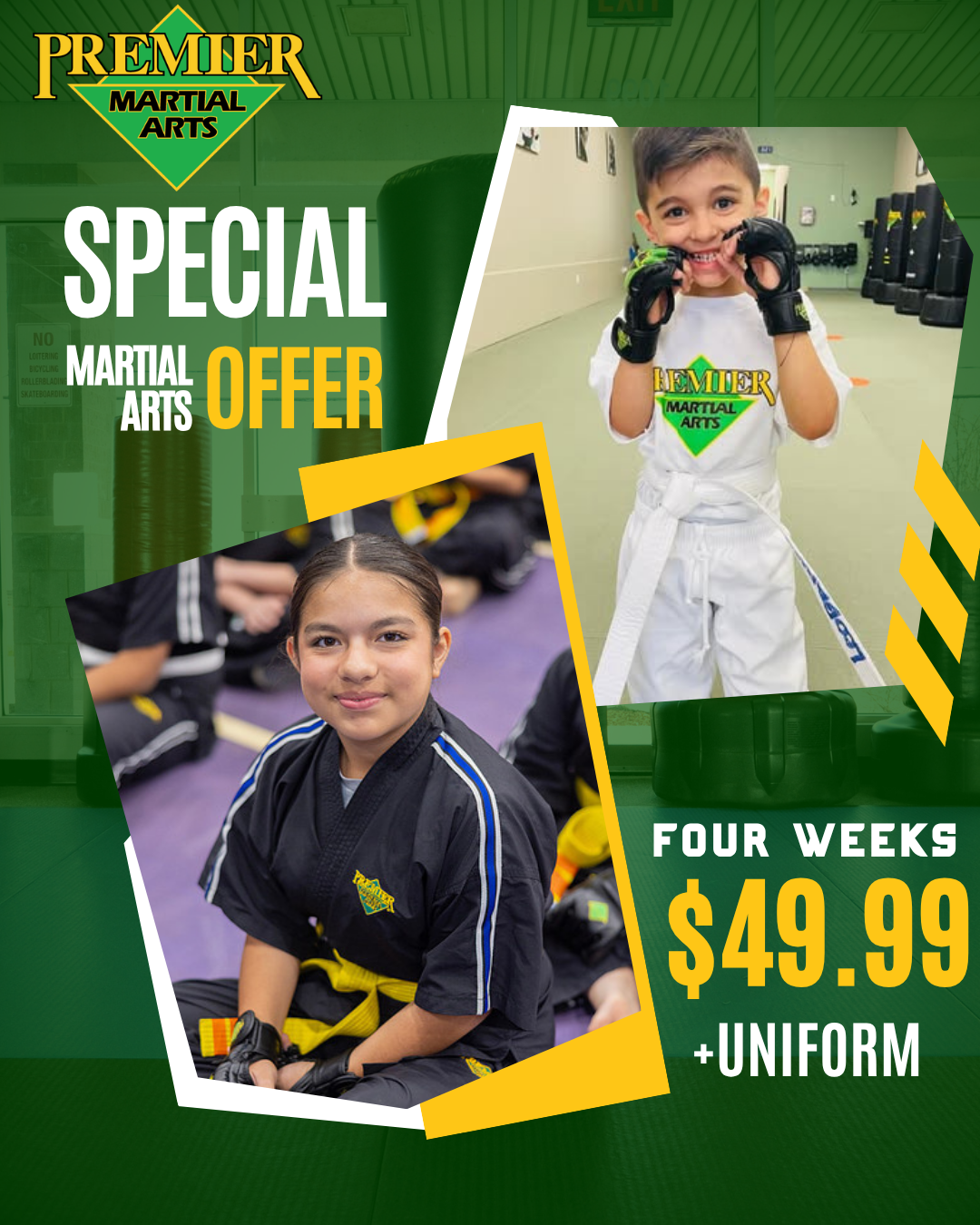 Premier Martial Arts Facebook ad: Watch Them Transform in 4 Weeks!