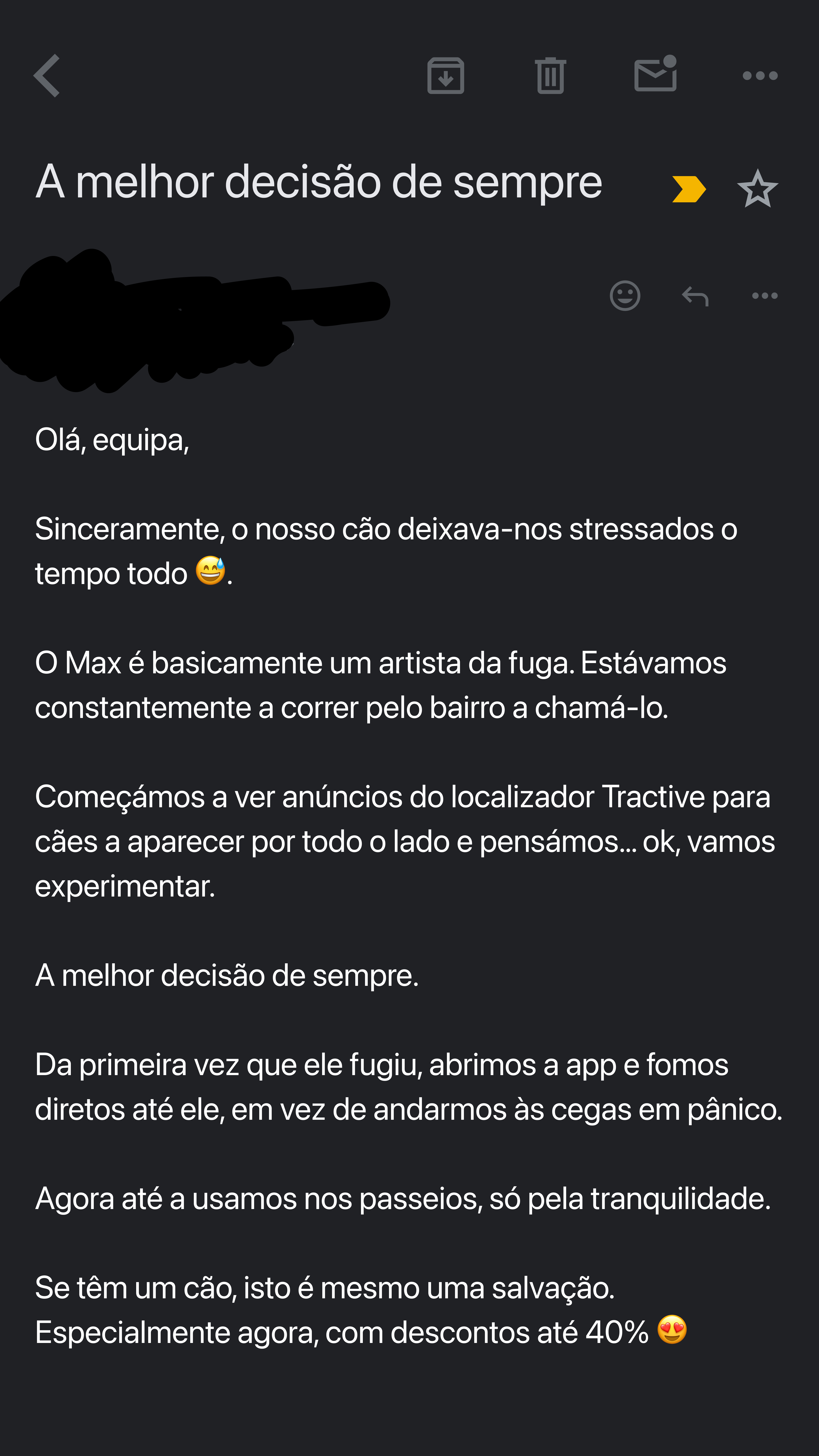 Tractive Facebook ad