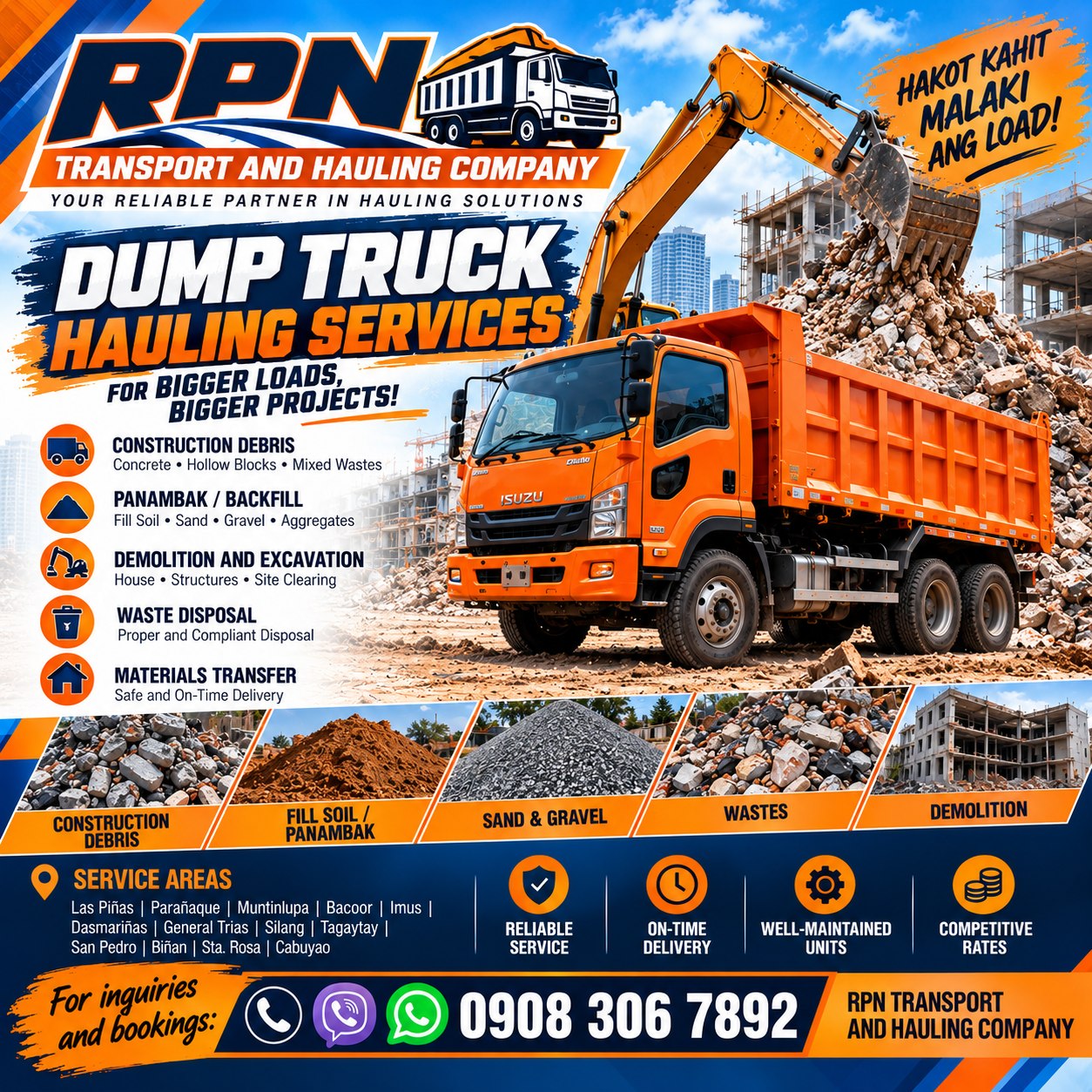 Hauling Services Hakot Panambak and Wastes Facebook ad: BIG LOAD? BIG PROJECT?