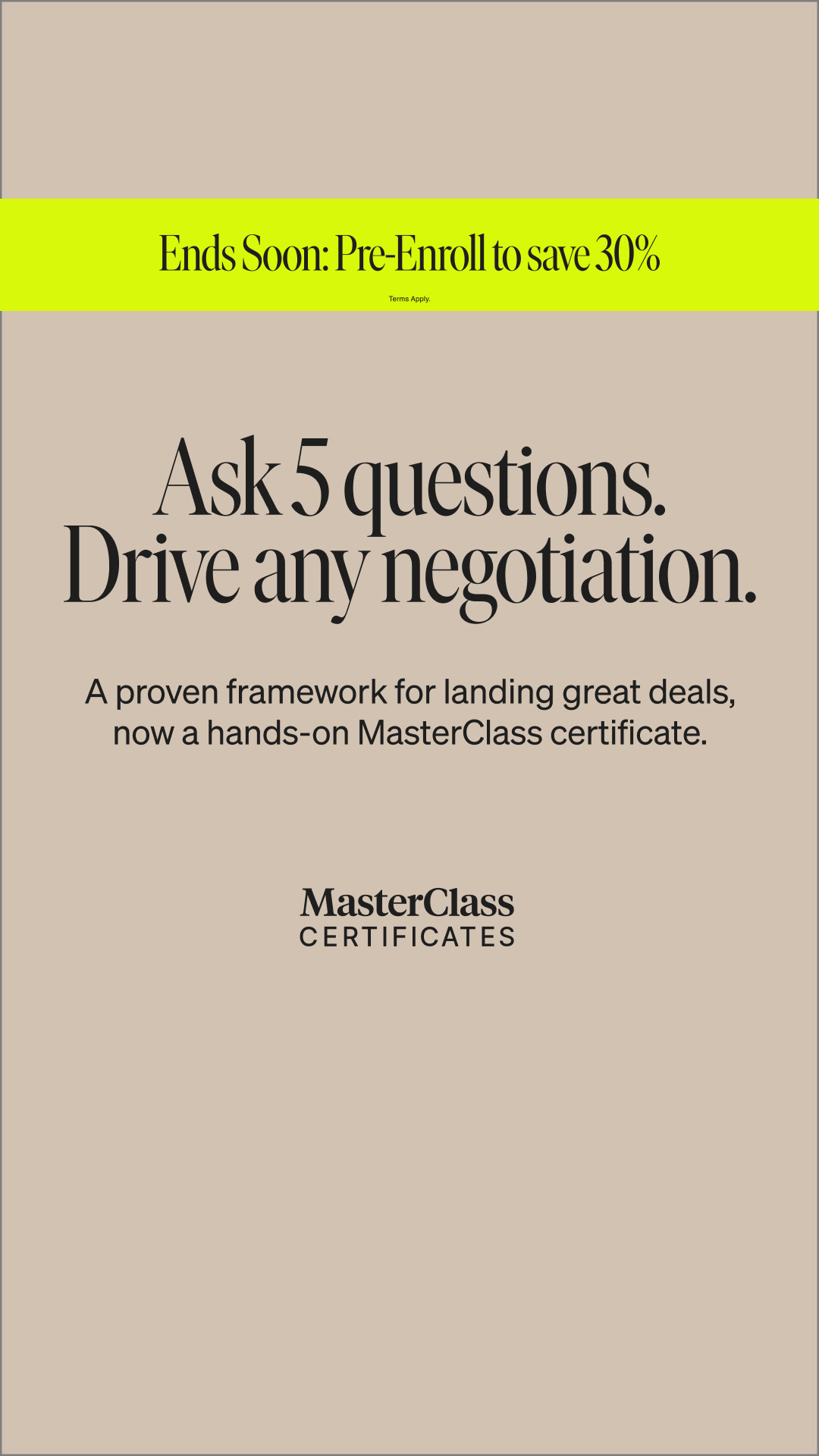 MasterClass Facebook ad