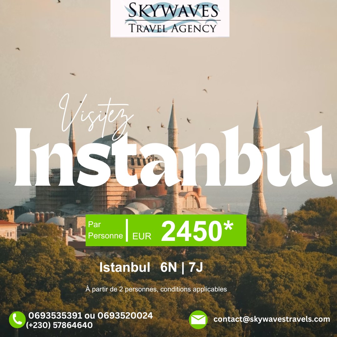 Skywaves Travel Reunion Facebook ad: DÉCOUVREZ ISTANBUL 2026