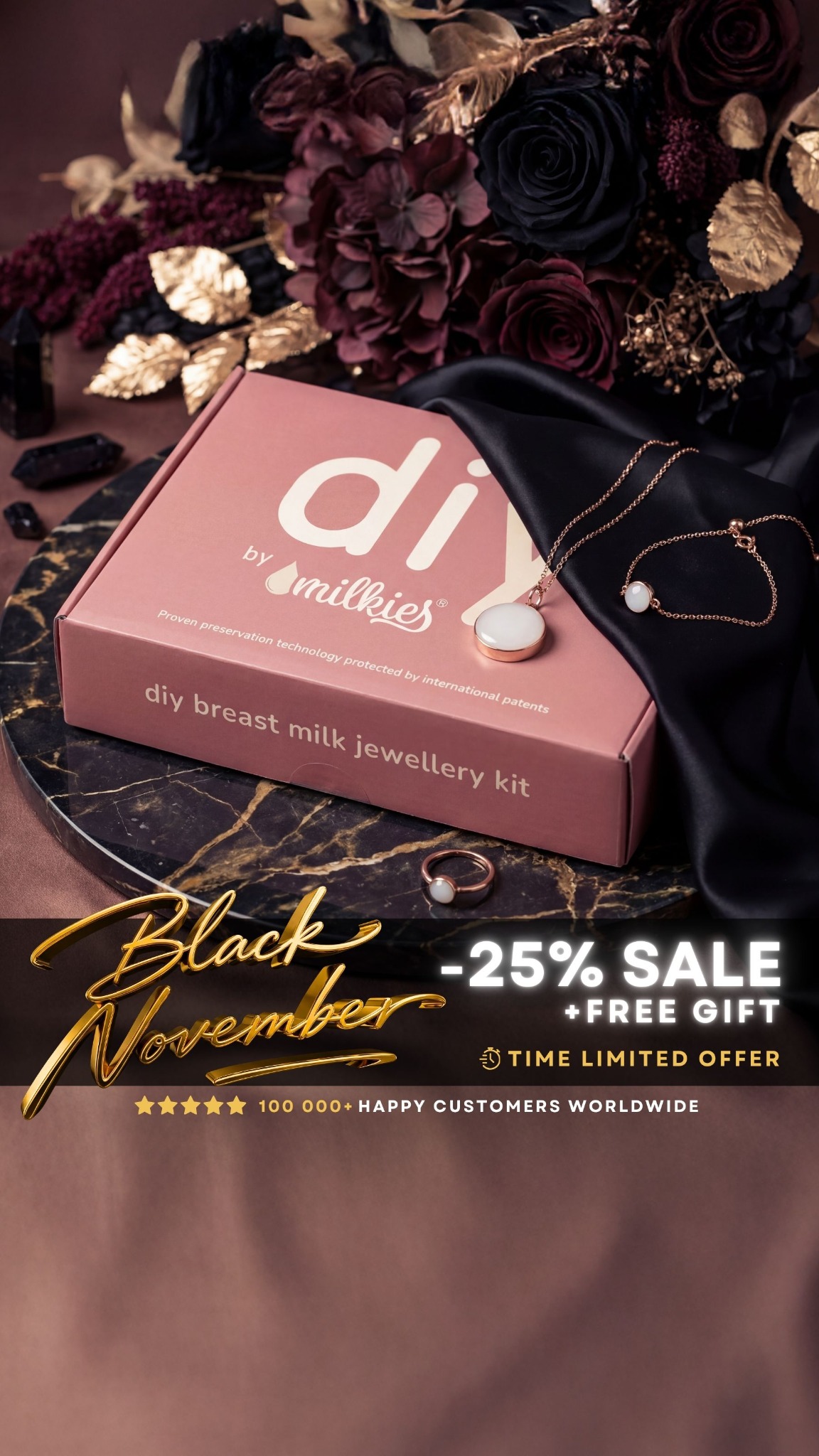 DIY by Milkies Breast Milk Jewelry Kit Facebook ad