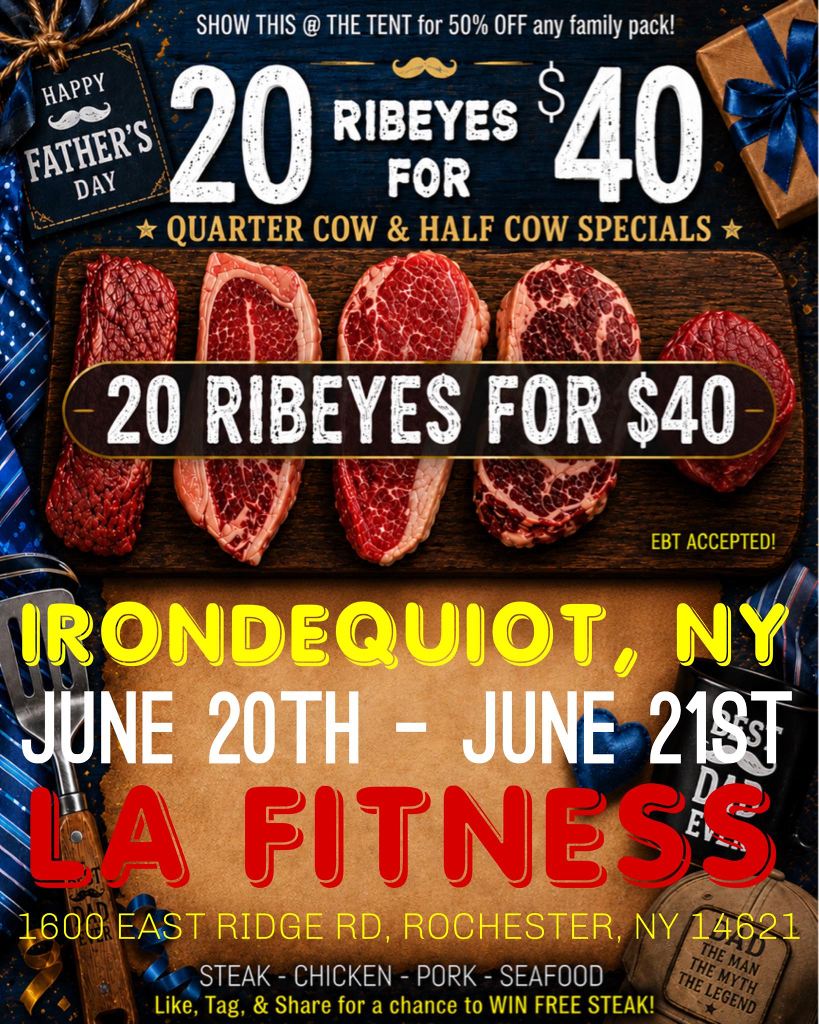 Essential Foods Direct Facebook ad: IRONDEQUIOT, NY. 20 RIBEYES $40 is happening near…