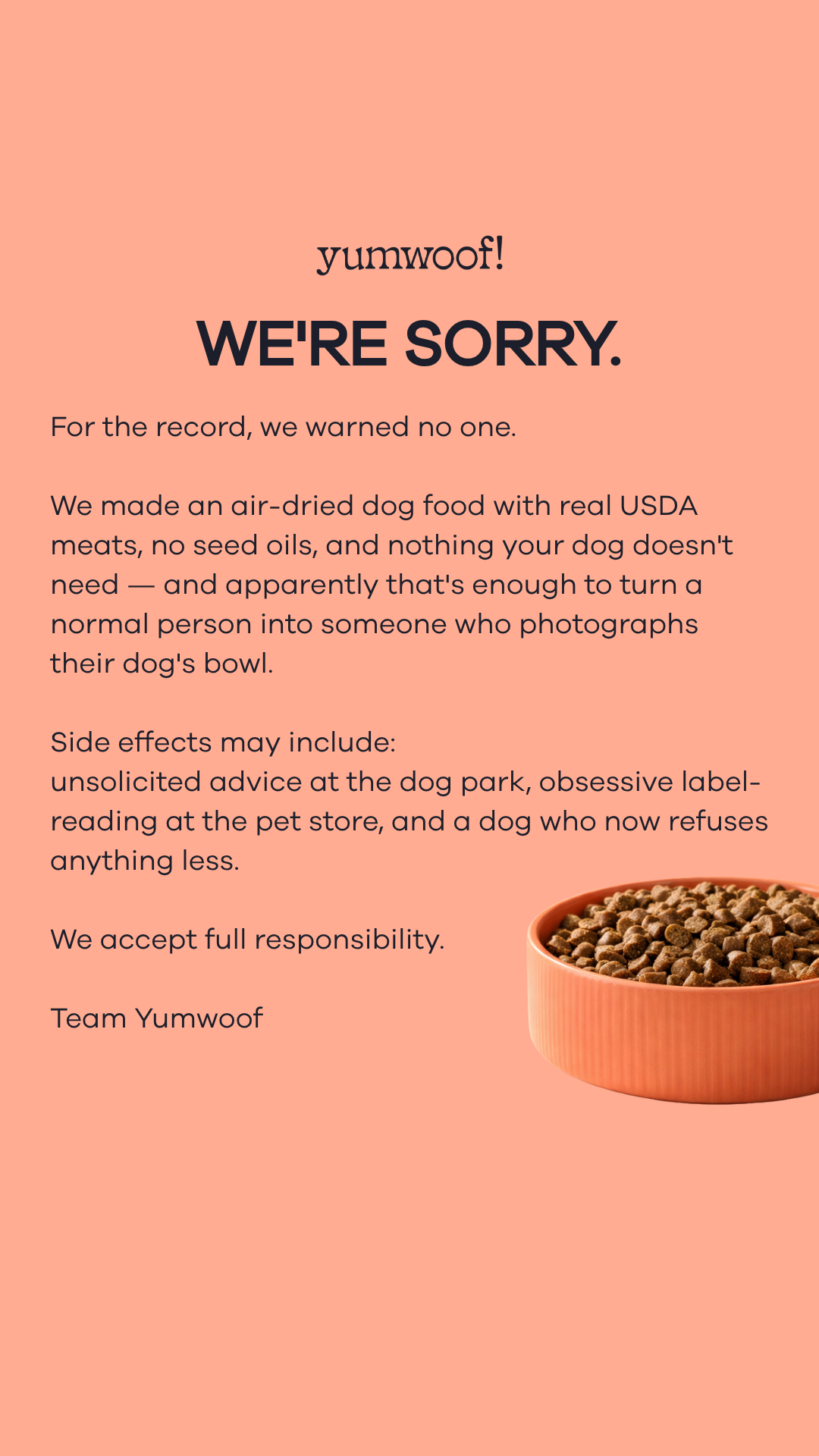 Yumwoof Facebook ad