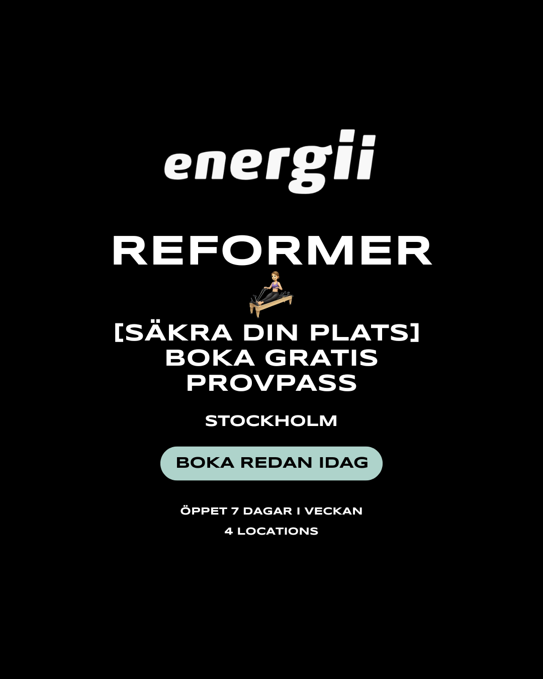 Energii Sverige - Reformer Pilates Facebook ad