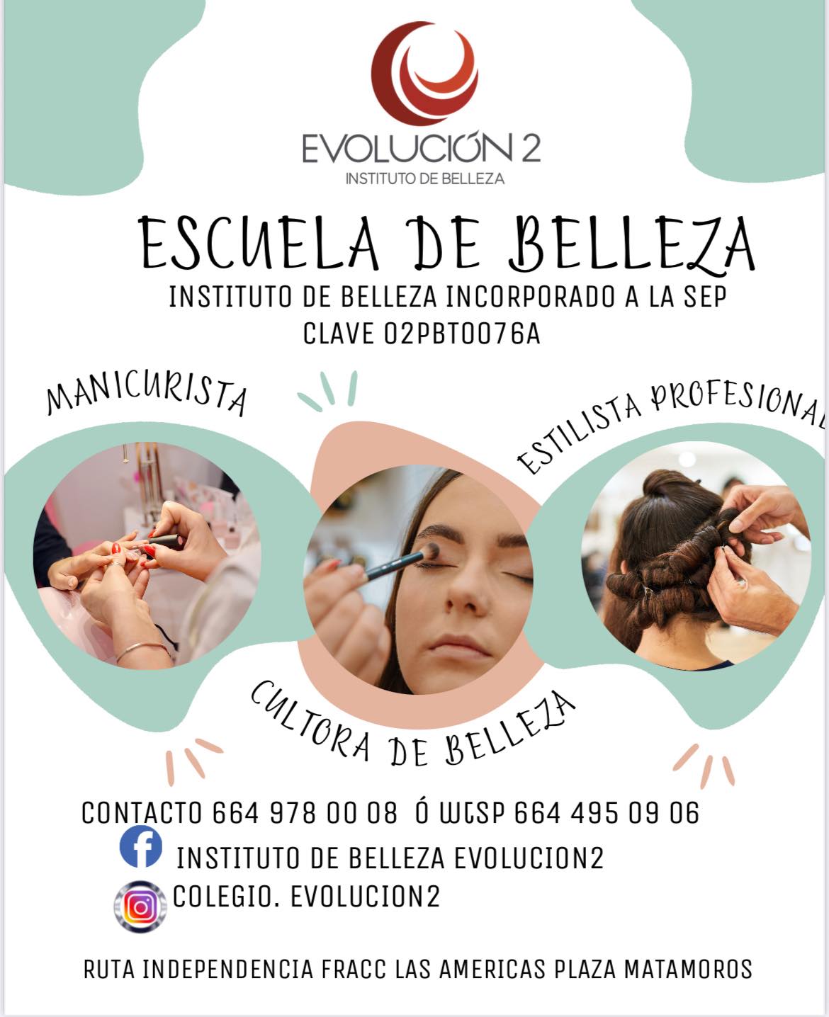 Instituto de Belleza Evolucion 2 Matamoros Facebook ad: Academia de belleza, uñas acrílicas, Make up, estilistas…