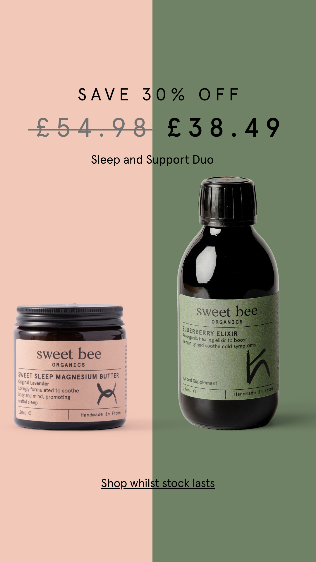 Sweet Bee Organics Facebook ad