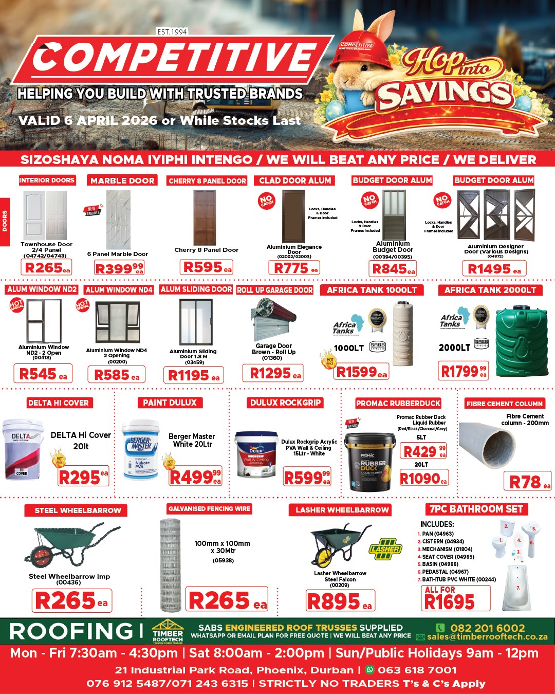Competitive Hardware / Tile N Save Facebook ad: HOP INTO MASSIVE SAVINGS THIS Weekend!