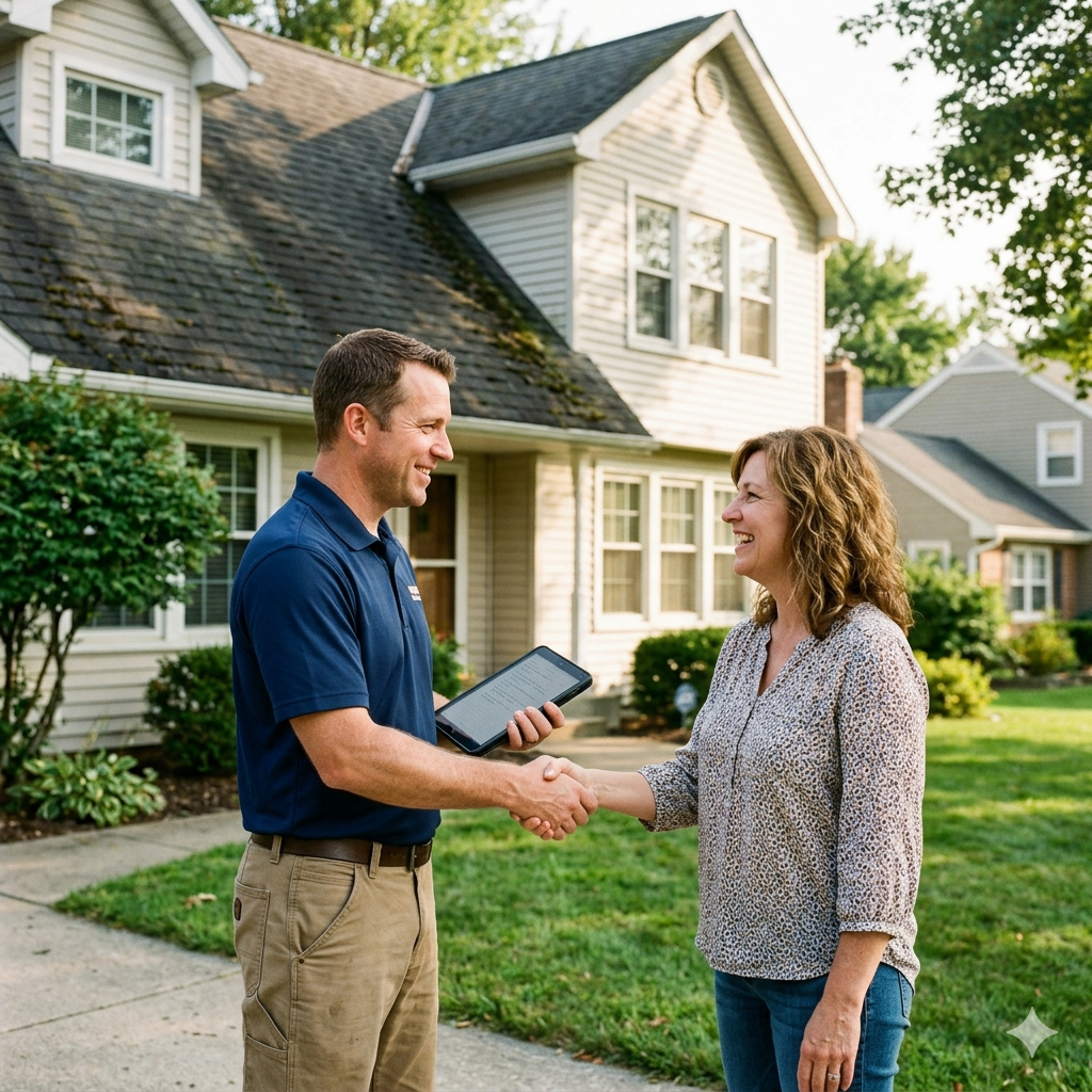 Roof Replacement Program Facebook ad: FREE Hail Damage Inspection