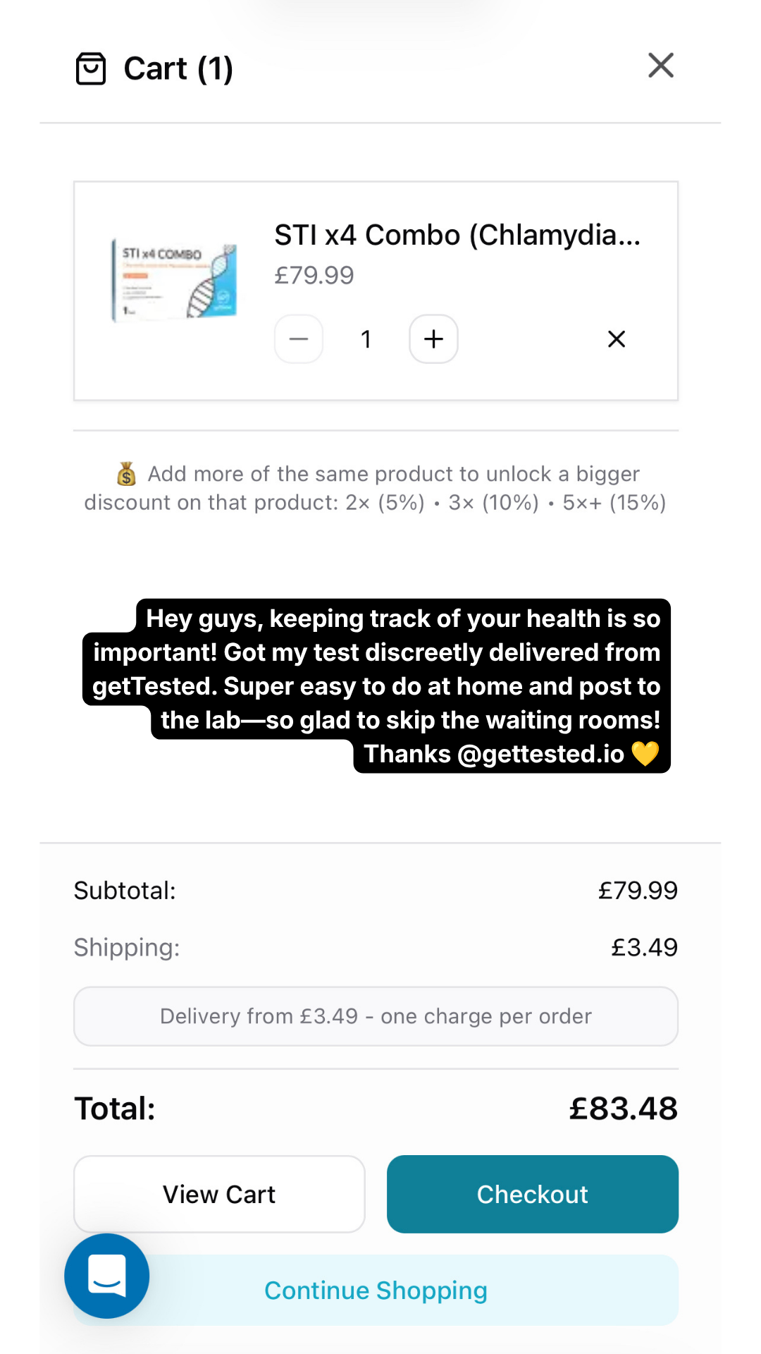 GetTested Facebook ad: At-Home Health Tests UK | GetTested