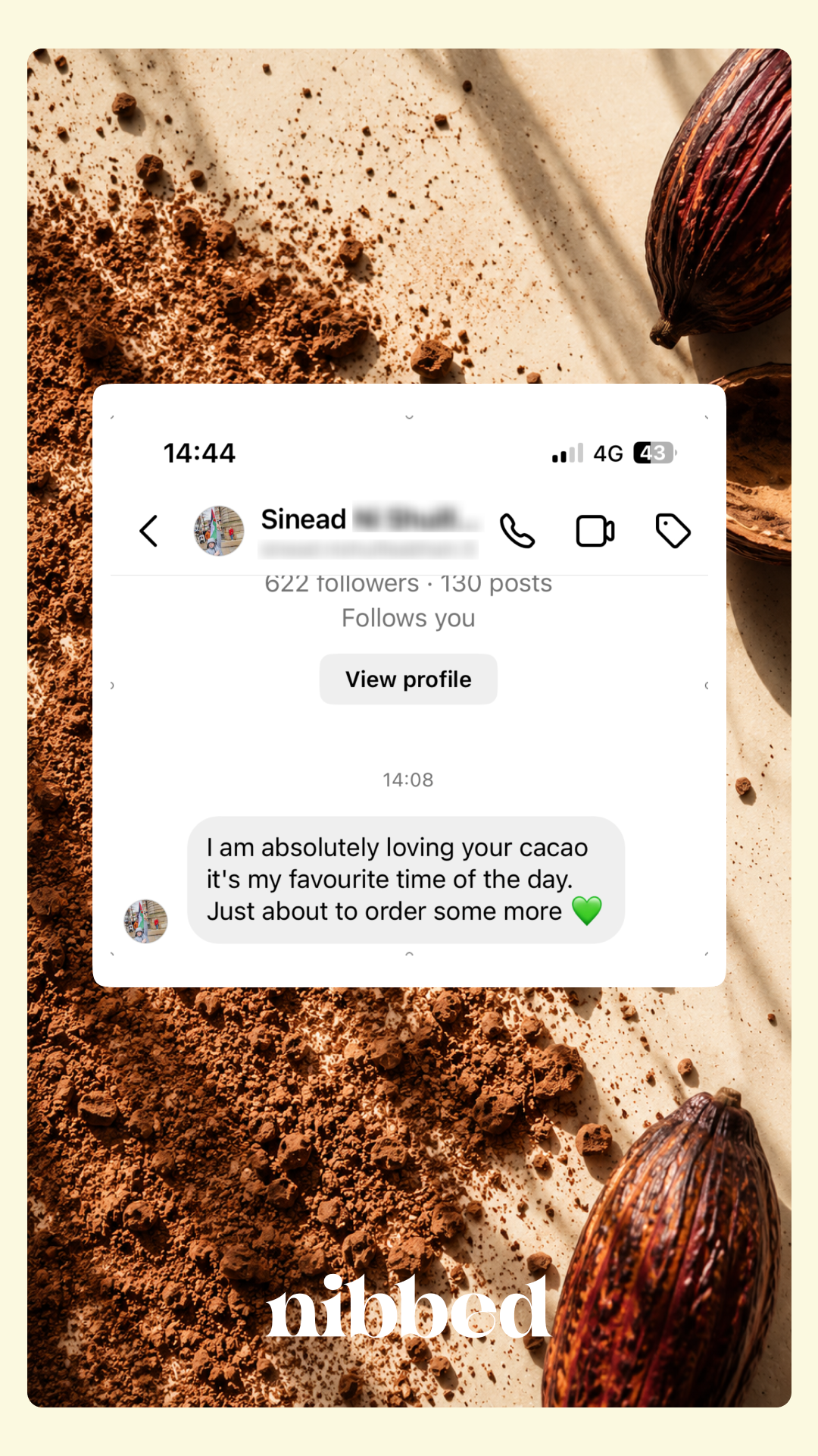 Nibbed Facebook ad: Better Than Coffee (Actually)