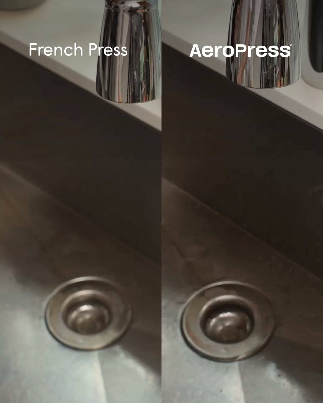 AeroPress Facebook ad: Great Coffee. Less Cleanup.