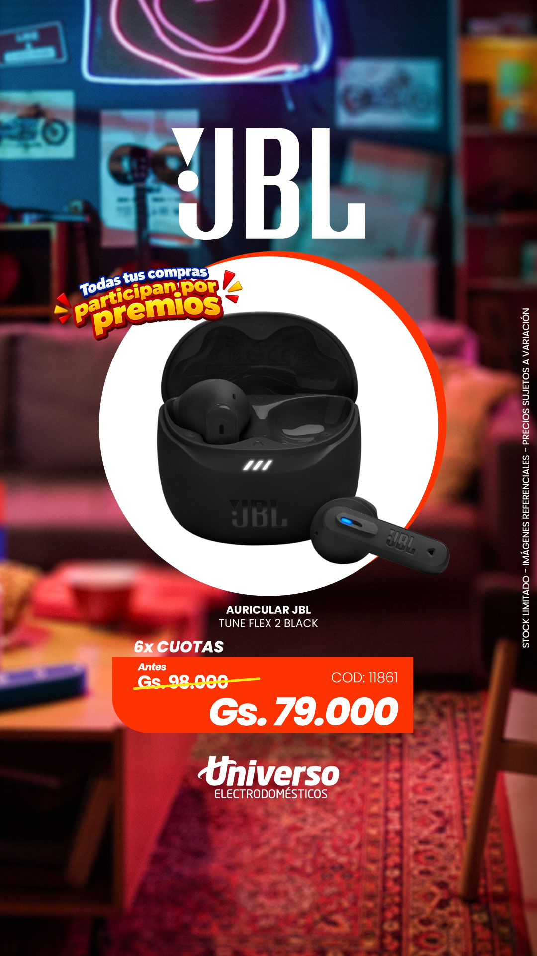 Universo Electrodomésticos Facebook ad: Hasta 26% OFF por aniversario