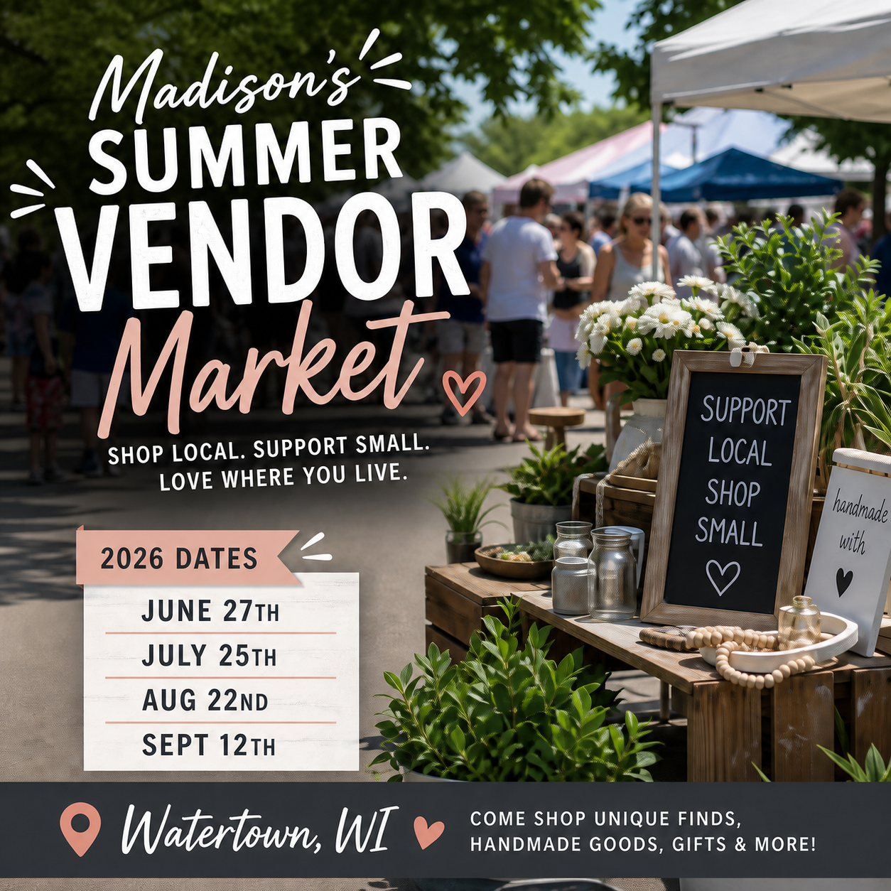 Madison's Crafts and Fabric Facebook ad: Madison’s Summer Vendor Market
