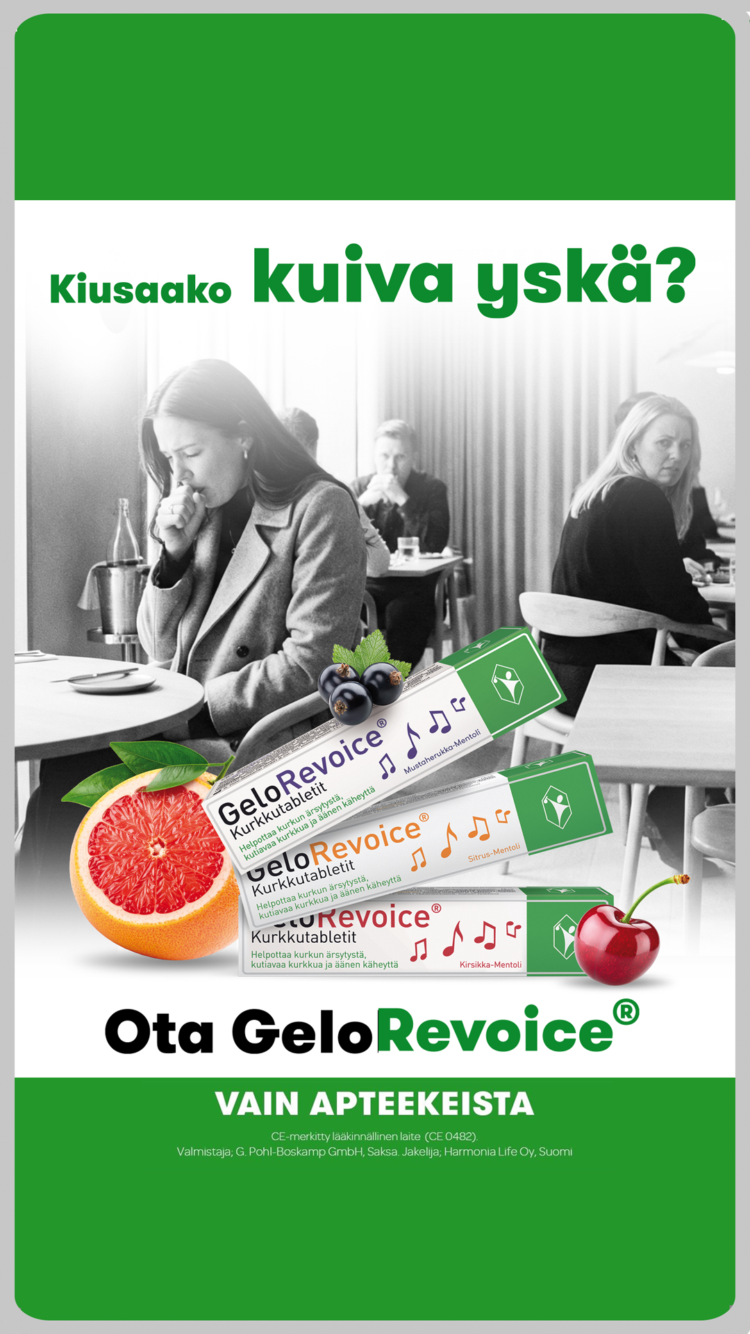 GeloRevoice Suomi Facebook ad