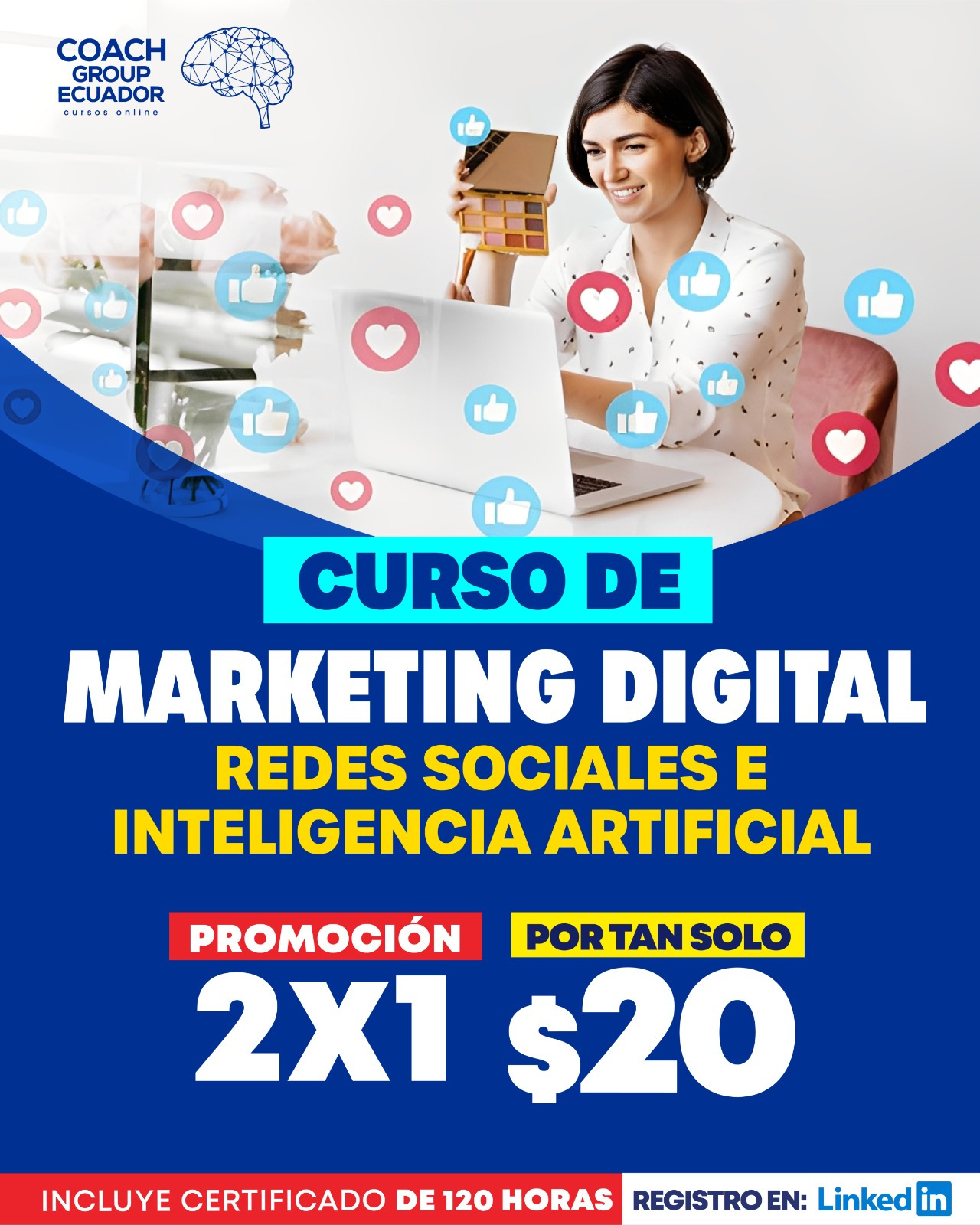 Plataforma Online Coach Group Ecuador Facebook ad: CURSO DE MARKETING DIGITAL, REDES SOCIALES E INTELIGENCIA…