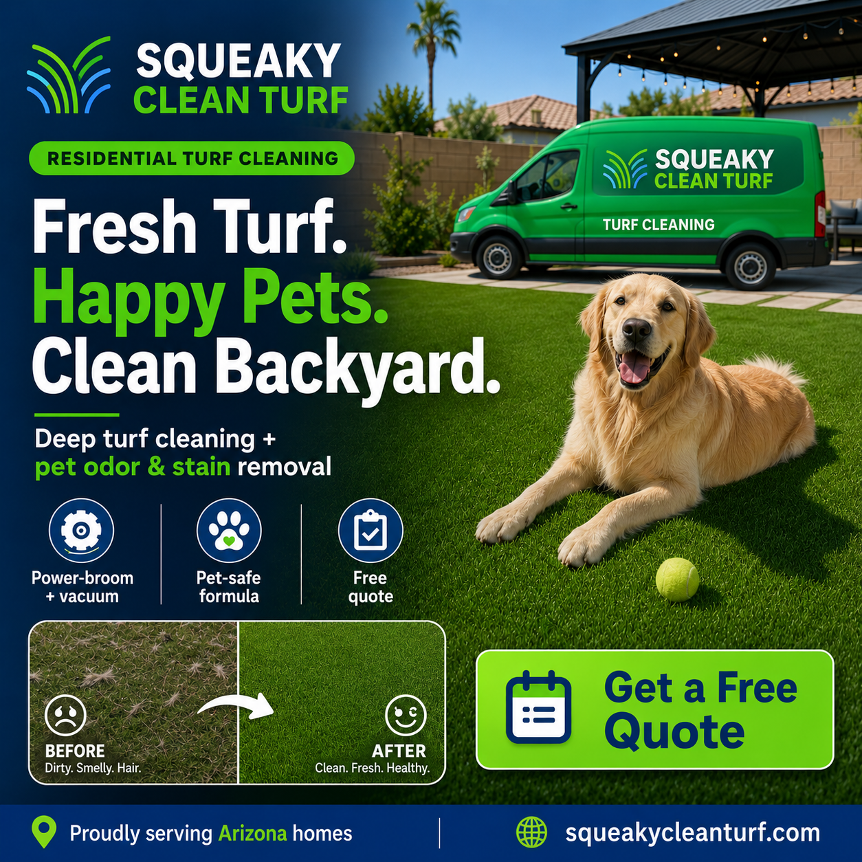 Squeaky Clean Turf Cleaner Facebook ad from Jun 29, 2026