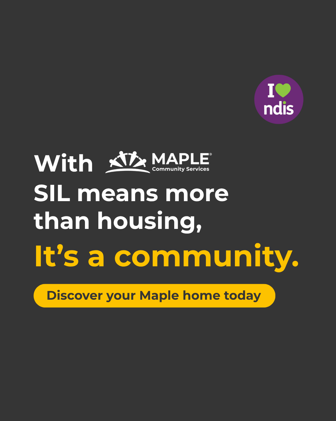 Maple Community Services Facebook ad from Nov 12, 2025
