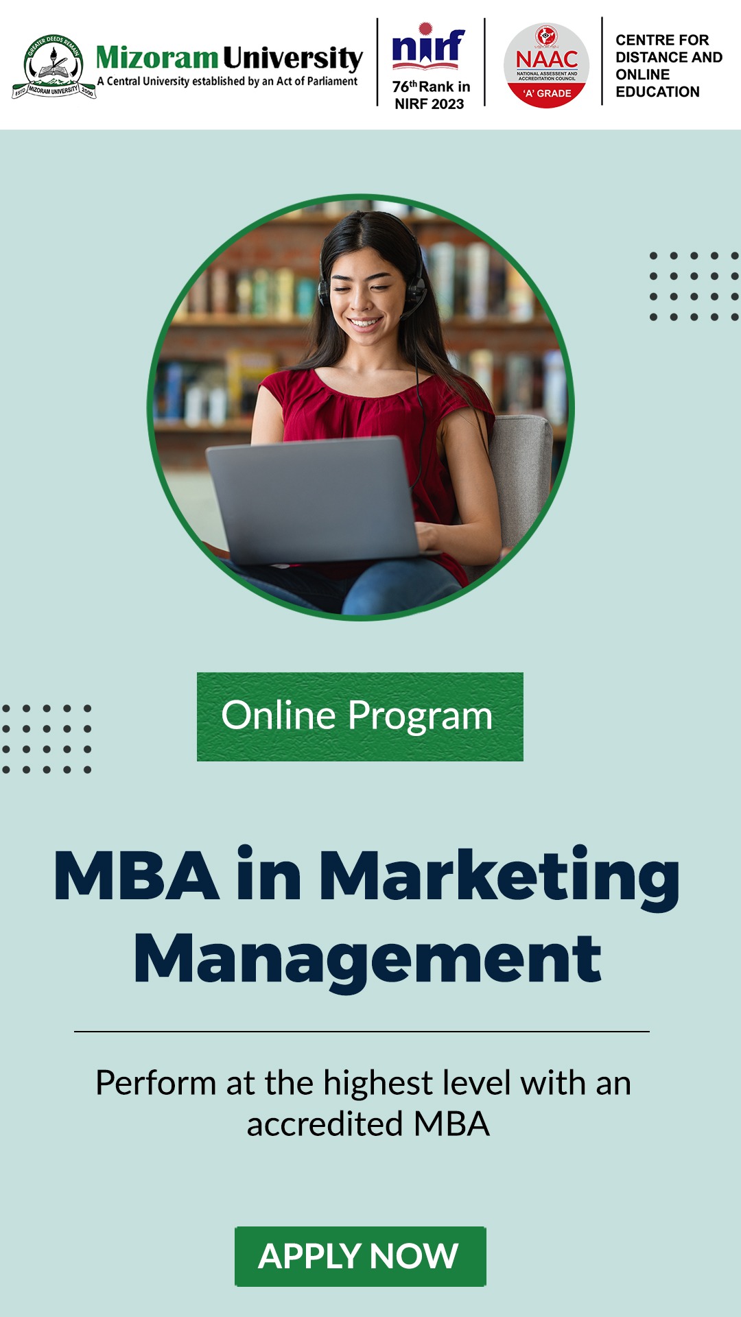 Mizoram University Online Facebook ad